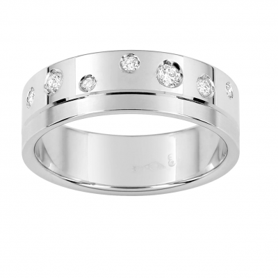 Alliance diamants or blanc
