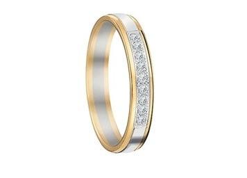 Alliance or bicolore diamants 