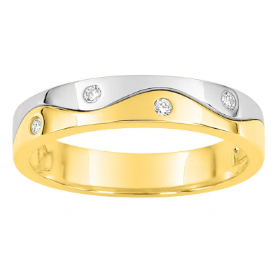 Alliance diamants or bicolore
