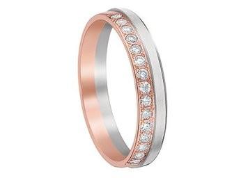 Alliance diamants or bicolore