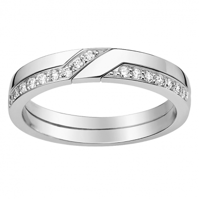 Alliance diamants or blanc