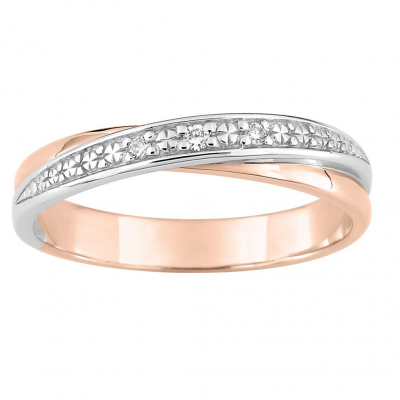 Alliance diamants or bicolore