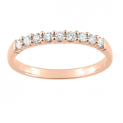 Alliance diamants or rose