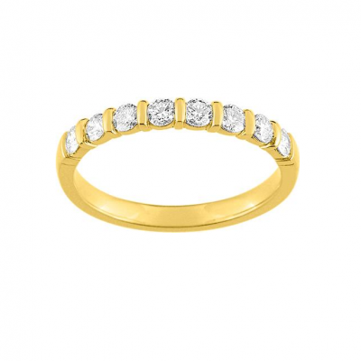 Alliance diamants or jaune