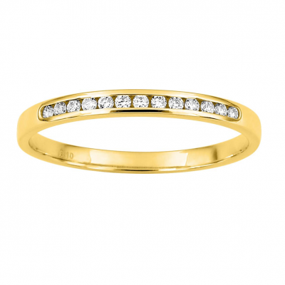 Alliance diamants or jaune