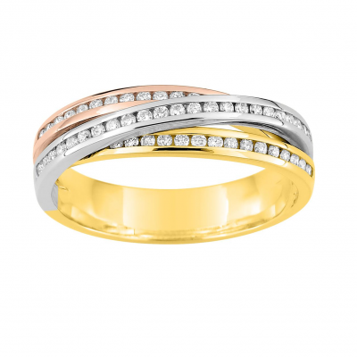 Alliance diamants or tricolore