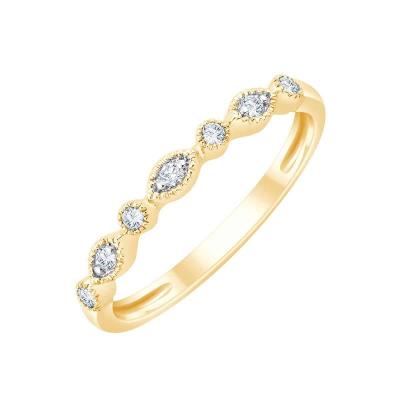 Alliance diamants or jaune