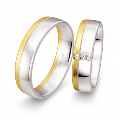 Alliance bicolore homme et dame 