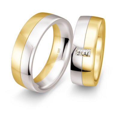 Alliance bicolore homme et dame 