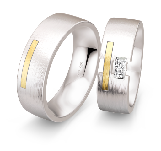 Alliance bicolore homme et dame 
