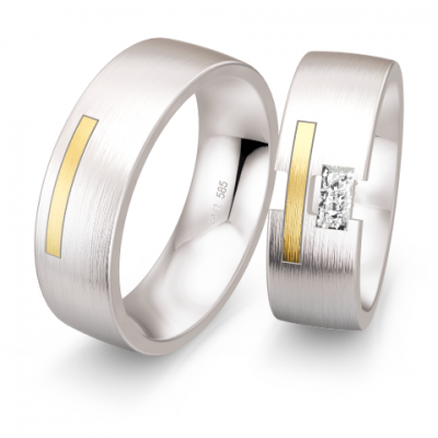 Alliance bicolore homme et dame 