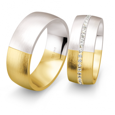 Alliance bicolore homme et dame 