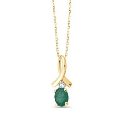Collier emeraude et diamant w7 c12