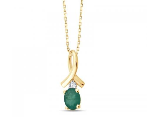 Collier emeraude et diamant w7 c12