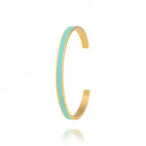 Manchette bracelet turquoise et acier dore femme ouvert louise garden 400x400 crop center