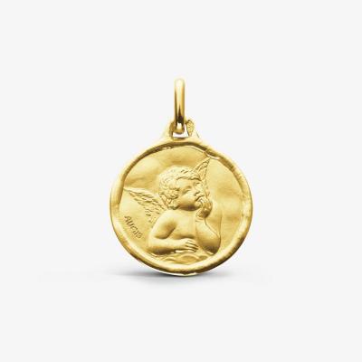 Medaille bapteme ange de raphael or jaune 18 carats 16mm j5026x0000 1