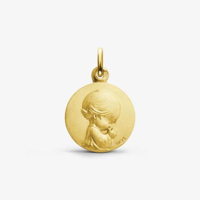Medaille bapteme ange priant les loupiots or jaune 14mm j5248x0000 1