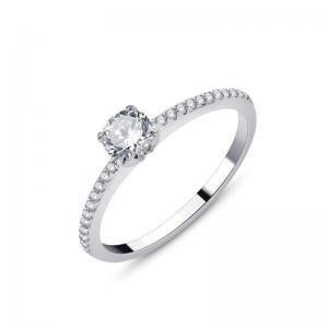 Solitaire accompagne or 750 000 diamants 049ct